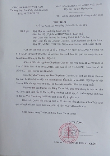 THƯ BÁO 18/06/2021